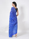 Blue Bandhani Banarasi Gharchola Silk Dupatta with Zari Border (Size: 2.5x1 m Approx)