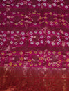 Bandhani Banarasi Gharchola Silk Dupatta in Pink & Red (Size: 2.5x1 m Approx)