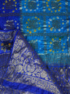 Bandhani Banarasi Gharchola Silk Dupatta in Sky Blue & Royal Blue (Size: 2.5x1 m Approx)