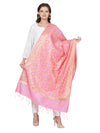 Pink Banarasi Silk Dupatta with Elegant Woven Floral Jaal (Size: 2.5x1 m Approx)