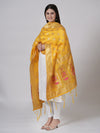 Yellow Paithani Silk Dupatta with Traditional Peacock Motifs (Size: 2.5x1 m Approx) Dupatta Shivmani Creations