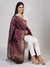 Purple Paithani Silk Dupatta with Geometric Zari Jaal & Traditional Border (Size: 2.5x1 m Approx)