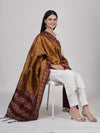 Royal Mustard Paithani Silk Dupatta with Geometric Motifs & Contrast Zari Border (Size: 2.5x1 m Approx)