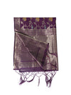 Purple Paithani Silk Dupatta with Floral Zari Jaal & Traditional Border (Size: 2.5x1 m Approx)