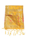 Yellow Paithani Silk Dupatta with Traditional Peacock Motifs (Size: 2.5x1 m Approx)