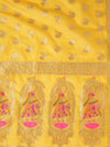 Yellow Paithani Silk Dupatta with Traditional Peacock Motifs (Size: 2.5x1 m Approx) Dupatta Shivmani Creations