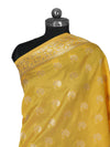 Yellow Paithani Silk Dupatta with Traditional Peacock Motifs (Size: 2.5x1 m Approx)