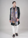 Bamboo Silk Heritage Printed Mens Stole | Refined Traditional Statement Wrap (80 × 28 Inches)