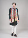 Bamboo Silk Heritage Printed Mens Stole | Refined Traditional Statement Wrap (80 × 28 Inches)
