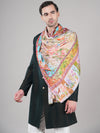 Bamboo Silk Heritage Printed Mens Stole | Refined Traditional Statement Wrap (80 × 28 Inches)