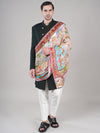Bamboo Silk Heritage Printed Mens Stole | Refined Traditional Statement Wrap (80 × 28 Inches)