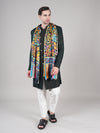 Bamboo Silk Heritage Printed Mens Stole | Refined Traditional Statement Wrap (80 × 28 Inches)