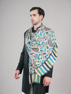 Bamboo Silk Heritage Printed Mens Stole | Refined Traditional Statement Wrap (80 × 28 Inches)
