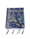 Navy Blue Paithani Silk Dupatta with Traditional Peacock Motifs (Size: 2.5x1 m Approx)
