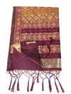 Royal Mustard Paithani Silk Dupatta with Geometric Motifs & Contrast Zari Border (Size: 2.5x1 m Approx)