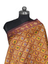 Royal Mustard Paithani Silk Dupatta with Geometric Motifs & Contrast Zari Border (Size: 2.5x1 m Approx)