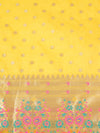 Yellow Paithani Silk Dupatta with Gold Zari Butti & Traditional Border (Size: 2.5x1 m Approx)