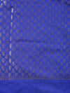 Blue Banarasi Silk Dupatta with Gold Zari Buti & Ornate Border (Size: 2.5x1 m Approx)