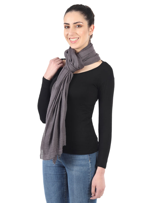 Micro Wool Solid Women Stole | Lightweight Essential (80 × 28 Inches)