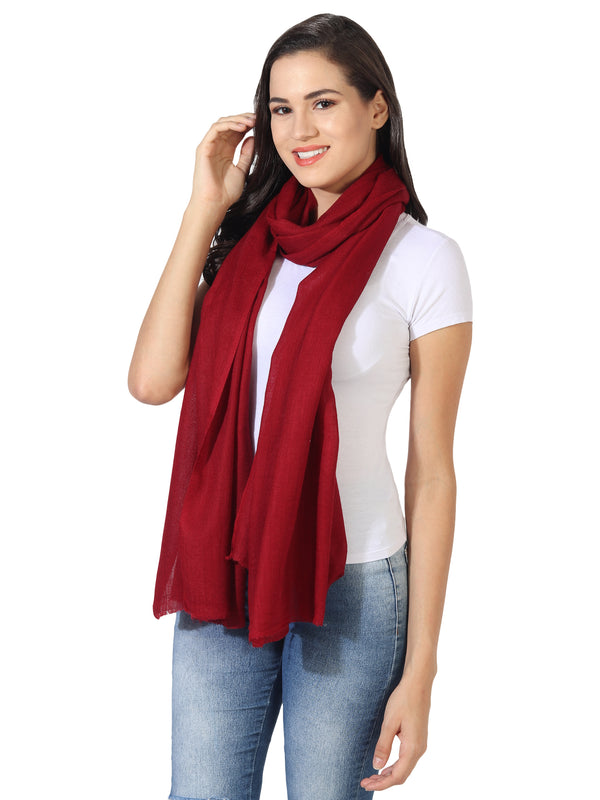 Micro Wool Solid Women Stole | Lightweight Essential (80 × 28 Inches)