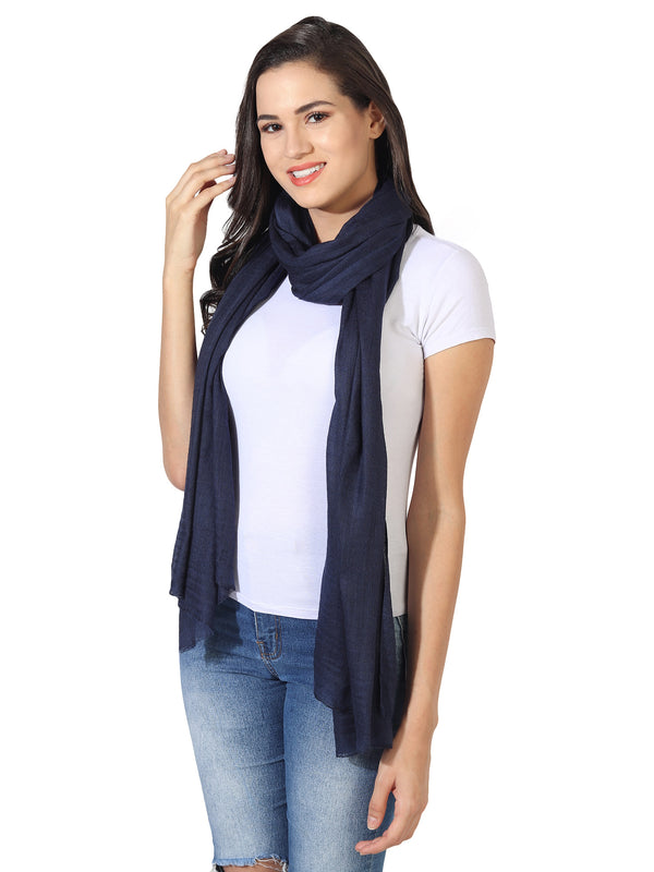 Micro Wool Solid Women Stole | Lightweight Essential (80 × 28 Inches)
