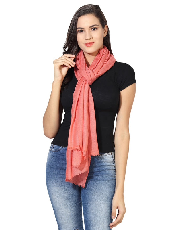 Micro Wool Solid Women Stole | Lightweight Essential (80 × 28 Inches)