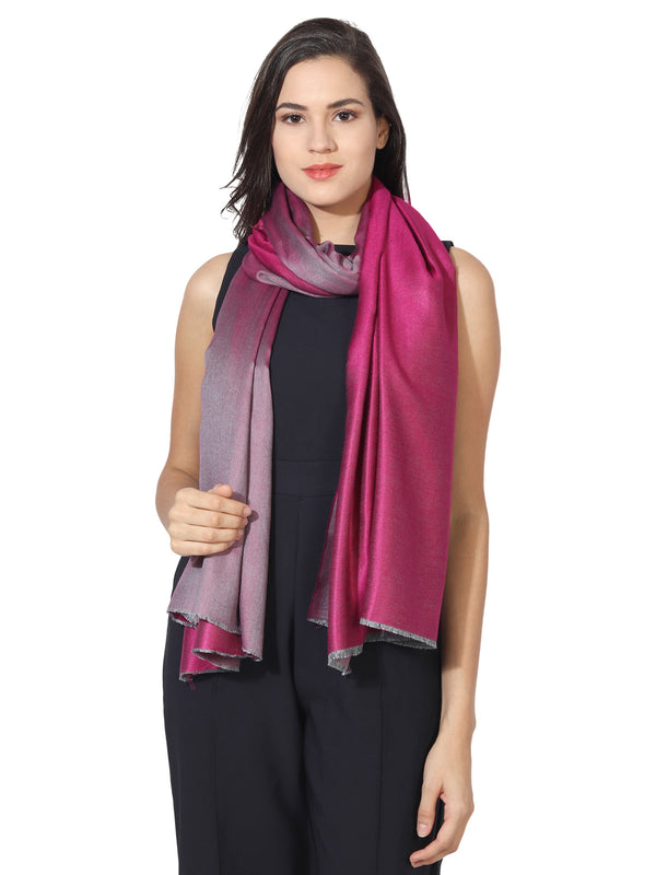 Reversible Bamboo Silk Women Stole | Elegant Dual-Tone Statement Wrap (80 × 28 Inches)