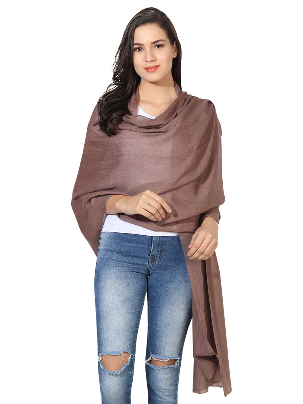 Micro Wool Solid Women Stole | Lightweight Essential (80 × 28 Inches)