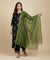 Green Monica Cotton Dupatta with Woven Motifs | Elegant Ethnic Drape (2.5 Metres Approx.)