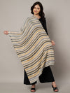 Woolen Zig-Zag Moonlight Zari Women Stole | Traditional Winter Wrap (80 x 28 Inches)