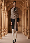 Woolen Mens Shawl with Intricate Traditional Motif & Ornate Woven Border | 80 x 40 Inches