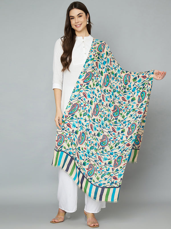 Bamboo Silk Heritage Printed Women Stole | Elegant Artisanal Statement Wrap (80 × 28 Inches)