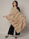 Woolen Zig-Zag Moonlight Zari Women Stole | Traditional Winter Wrap (80 x 28 Inches)