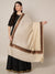 Beige Woolen Women Shawl with Traditional Multicolour Embroidered Border (80 x 40 Inches)