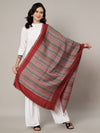 Reversible Woolen Women Stole with Fine Striped Weave | Soft Wrap (80 × 28 Inches)
