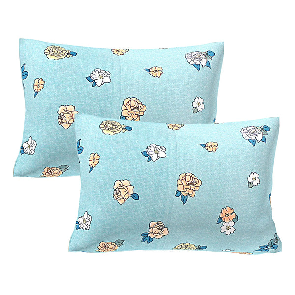 Queen Size 210 TC Elastic Fitted Cotton Bedsheet Set with 2 Pillow Covers (72 × 78 Inches)