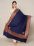Blue Woolen Women Shawl with Intricate Embroidered Detailing – Winter Wrap (80 x 40 Inches)