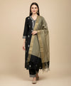 Beige Striped Silk Dupatta with Zari Border | Elegant Ethnic Drape (2.5 Metres Approx.)