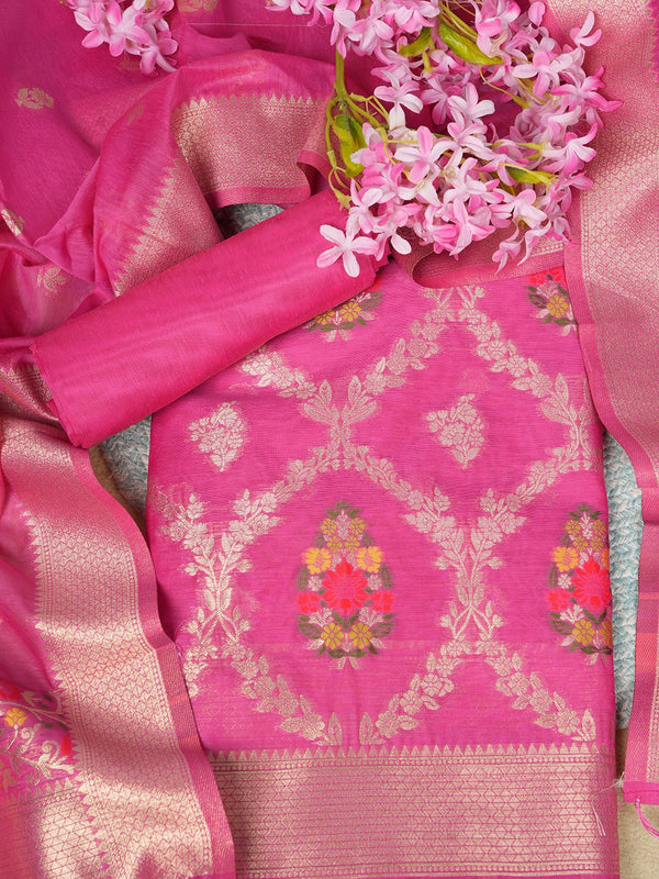 Women’s Cotton Unstitched Suit Set | Elegant Ethnic Ensemble