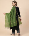 Green Monica Cotton Dupatta with Woven Motifs | Elegant Ethnic Drape (2.5 Metres Approx.)