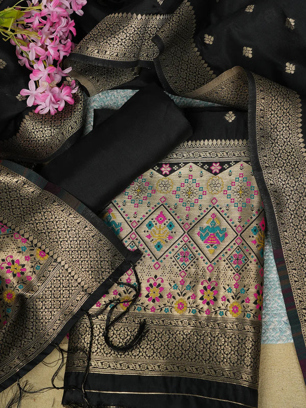 Women’s Banarasi Silk Unstitched Suit Set | Luxurious Ethnic Ensemble