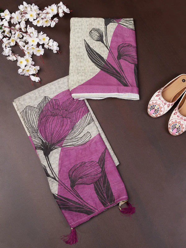 Women’s Linen Unstitched Suit Set | Elegant Ethnic Ensemble