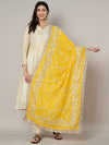 Yellow Georgette Dupatta with Hand Gota Patti Work (Size: 2.5x1 m Approx)