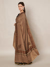 Brown Woolen Women Shawl with Intricate Embroidered Detailing – Winter Wrap (80 x 40 Inches)