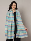 Woolen Zig-Zag Moonlight Zari Women Stole | Traditional Winter Wrap (80 x 28 Inches)