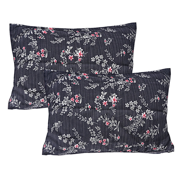 Queen Size 210 TC Elastic Fitted Cotton Bedsheet Set with 2 Pillow Covers (72 × 78 Inches)