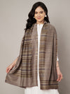 Reversible Woolen Women Stole with Fine Striped Weave | Soft Wrap (80 × 28 Inches)