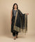 Black Striped Silk Dupatta with Zari Border | Elegant Ethnic Drape (2.5 Metres Approx.)