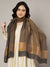Reversible Wool Brown Women Stole with Moonlight Zari Border | Elegant Winter Wrap | 80 × 28 Inches