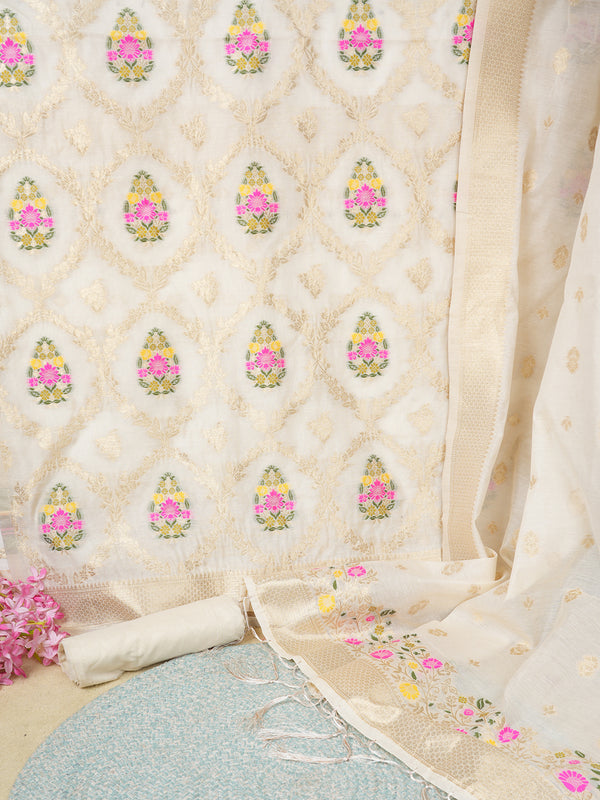 Women’s Cotton Unstitched Suit Set | Elegant Ethnic Ensemble